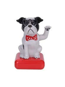 1入組狗狗形狀太陽能汽車儀表板裝飾 - 白色 - 查看 3