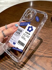 花卉字母图案透明手机壳，兼容 11、 13 和 14 Pro Max - 無色 - 查看 2