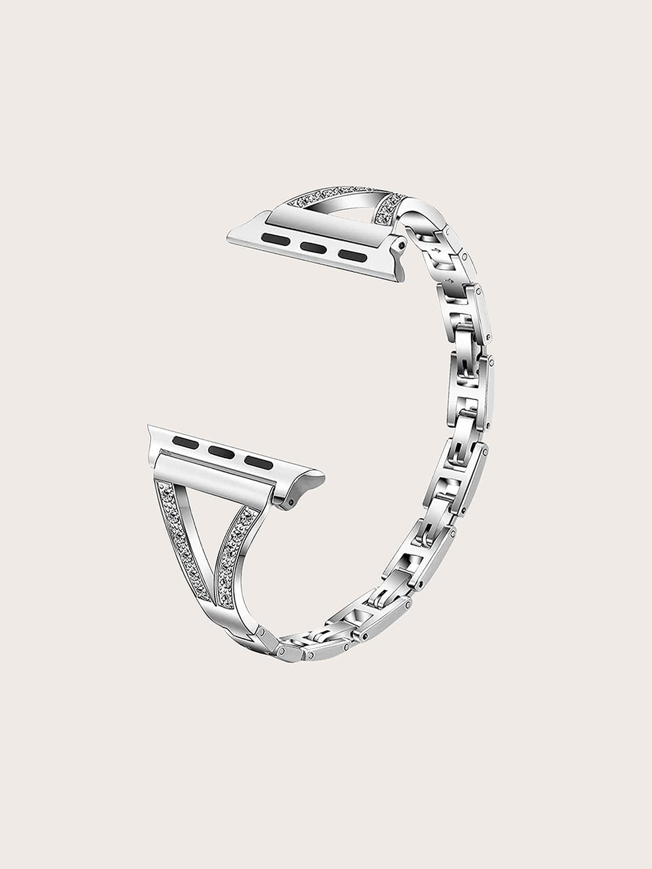 Correa de reloj de acero inoxidable compatible con Apple Watch - Plateado - Ver 1