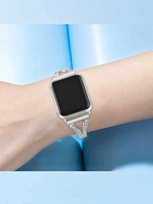 Correa de reloj de acero inoxidable compatible con Apple Watch - Plateado - Ver 3