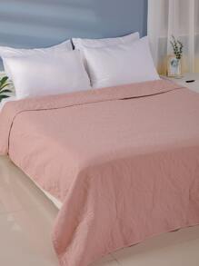 Plain Quilted Bedspread - Pink - View 1
