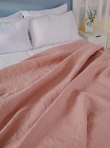 Plain Quilted Bedspread - Pink - View 2