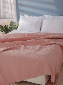 Plain Quilted Bedspread - Pink - View 6
