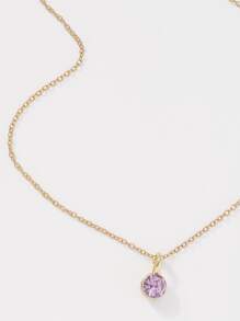 Vòng cổ mặt dây chuyền Rhinestone - Màu tím - Xem 3