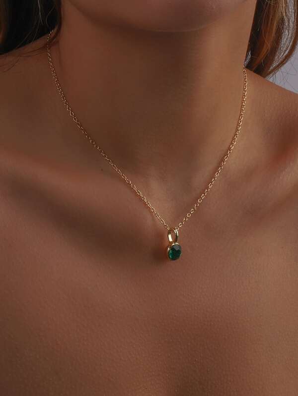 Rhinestone Pendant Necklace SHEIN USA