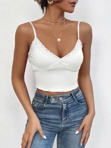SHEIN Essnce Lace Trim Cami Top