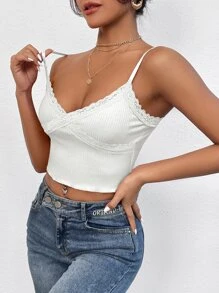 SHEIN Essnce Lace Trim Cami Top