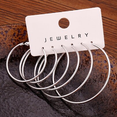 3 cặp hoa tai vòng tối giản