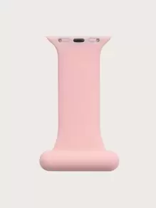 Solid Color Nurse Style Pin Buckle Silicone Watch Band Compatible With Apple Watch Series 1/2/3/4/5/6/7/8/9 - Dusty Pink - View 3