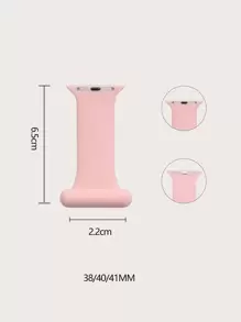 Solid Color Nurse Style Pin Buckle Silicone Watch Band Compatible With Apple Watch Series 1/2/3/4/5/6/7/8/9 - Dusty Pink - View 5