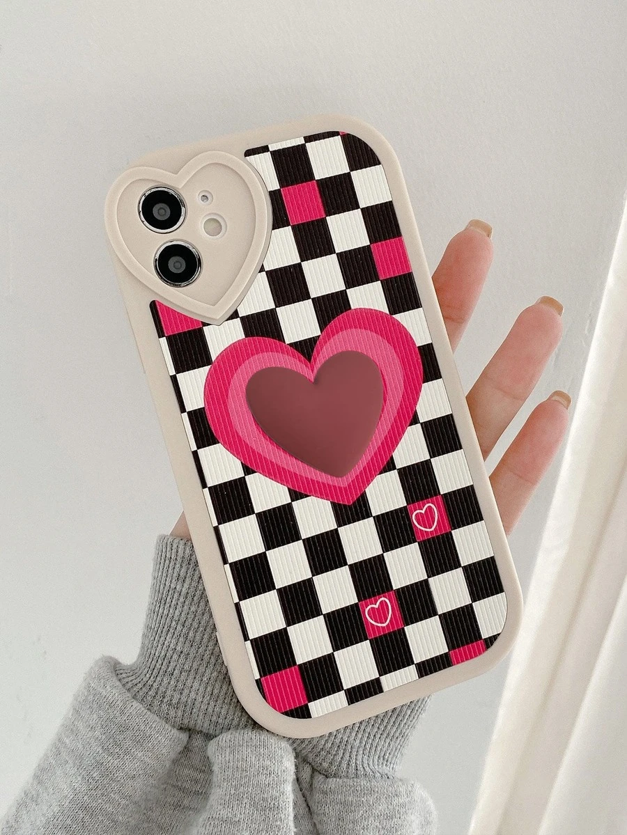 Heart Pattern Phone Case - Multicolor - View 1
