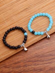 2 cái Cặp Đôi Từ Trái Tim Trang Trí Nội Thất Vòng Tay Cườm - Nhiều màu - Xem 2