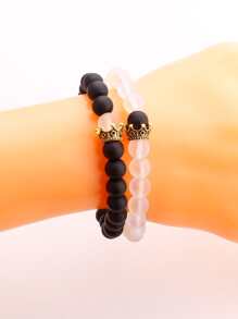 2 cái Cặp đôi Vương miện Trang trí nội thất Đá Cườm Vòng tay - Nhiều màu - Xem 2