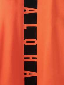 Manfinity Hypemode Tops Nam Dây kéo Khối Màu Lá thư Giải trí - trái cam - Xem 5