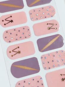 1sheet Polka Dot Nail Art Sticker & 1pc Nail File Nail Stickers DIY - Multicolor - View 5