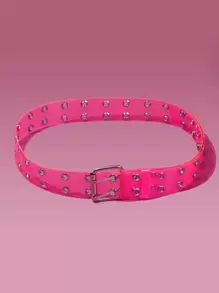 ROMWE Cinturón con hebilla con diseño de ojal - Rosa - Ver 1