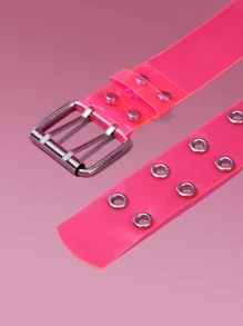 ROMWE Cinturón con hebilla con diseño de ojal - Rosa - Ver 3