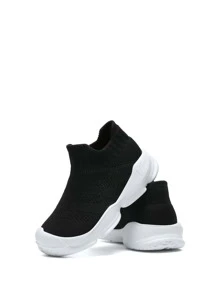 運動跑步鞋適用於男孩針織細節一腳蹬運動鞋