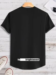Manfinity Men Letter Graphic Tee - Black - View 1