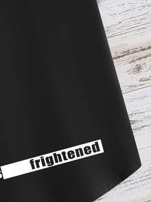 Manfinity Men Letter Graphic Tee - Black - View 3