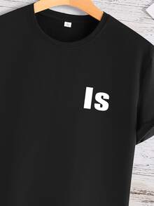Manfinity Men Letter Graphic Tee - Black - View 4