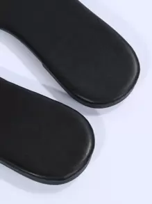 Fashionable Outdoors Flat Slippers For Women, Clear Single Band PVC Open Toe Slide Sandals,Spring Summer Outfits - Black - View 7