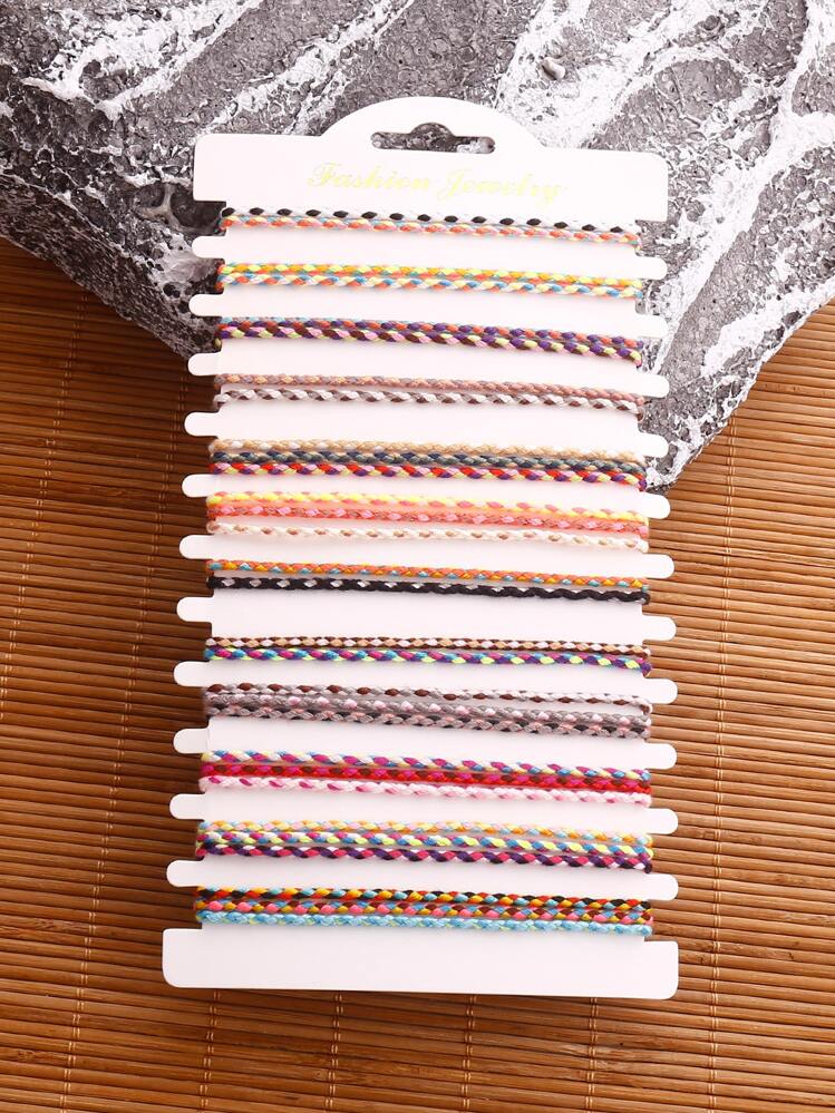 30 pièces Bracelet tressé à franges - Multicolore - Voir 1