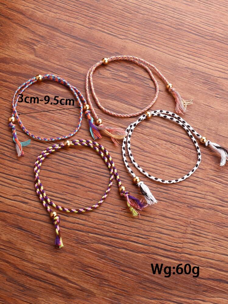 30 pièces Bracelet tressé à franges - Multicolore - Voir 3