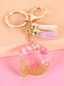 字母墜飾鑰匙圈 - 彩色 - 查看 2