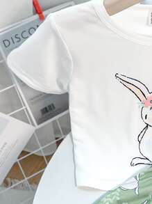 Young Girls' Bunny Print Homewear Set - Multicolor - View 4