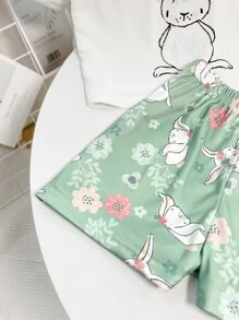 Young Girls' Bunny Print Homewear Set - Multicolor - View 6
