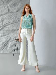 MOTF X Van Gogh INSPIRED 100% SILK RUCHED TOP - Multicolor - View 5