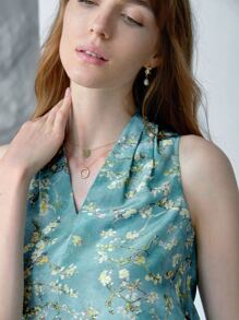 MOTF X Van Gogh INSPIRED 100% SILK RUCHED TOP - Multicolor - View 11