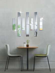 12 件螺旋图案镜面墙贴，自粘式可移除 DIY 装饰，金色、银色、黑色奢华风格，现代家居装饰品 - 銀色 - 查看 6