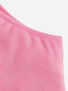 SHEIN Bebé Top de un hombro - Rosa - Ver 4