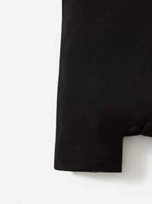 SHEIN Baby Girl Solid Cami Romper - Black - View 4