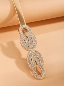 Knot Buckle Skinny Belt - Gold - View 4