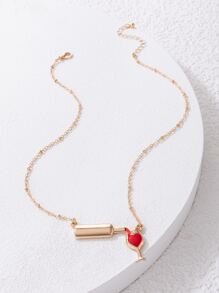 imoli 紅酒杯和瓶子墜飾項鍊
