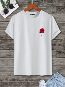 Manfinity Men Floral Print Tee - White - View 1