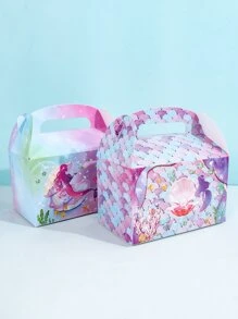 4 piezas Caja de regalo con estampado de sirena - Multicolor - Ver 1