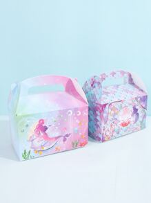 4 piezas Caja de regalo con estampado de sirena - Multicolor - Ver 2