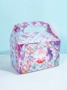 4 piezas Caja de regalo con estampado de sirena - Multicolor - Ver 3