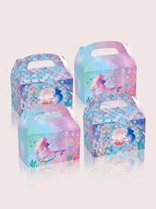 4 piezas Caja de regalo con estampado de sirena - Multicolor - Ver 4