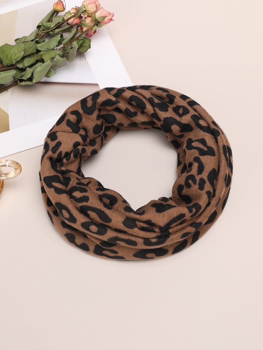 Leopard Print Infinity Scarf - Multicolor - View 1