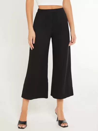 SHEIN BASICS High Waist Wide Leg Capris Pants/Summer