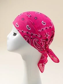 Pañuelo con estampado de paisley - Rosa Fucsia - Ver 2