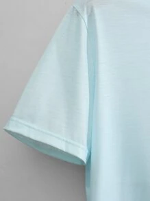 Manfinity Homme Tops Nam Hoa Lá thư Giải trí - Màu xanh nhạt - Xem 3