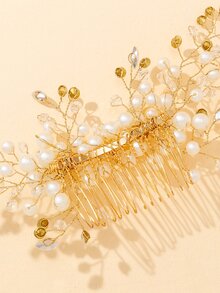 珍珠和水鑽裝飾婚禮髮夾
