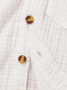 Baby Boy Pocket Patched Top & Shorts - White - View 4