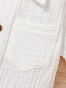 Baby Boy Pocket Patched Top & Shorts - White - View 5